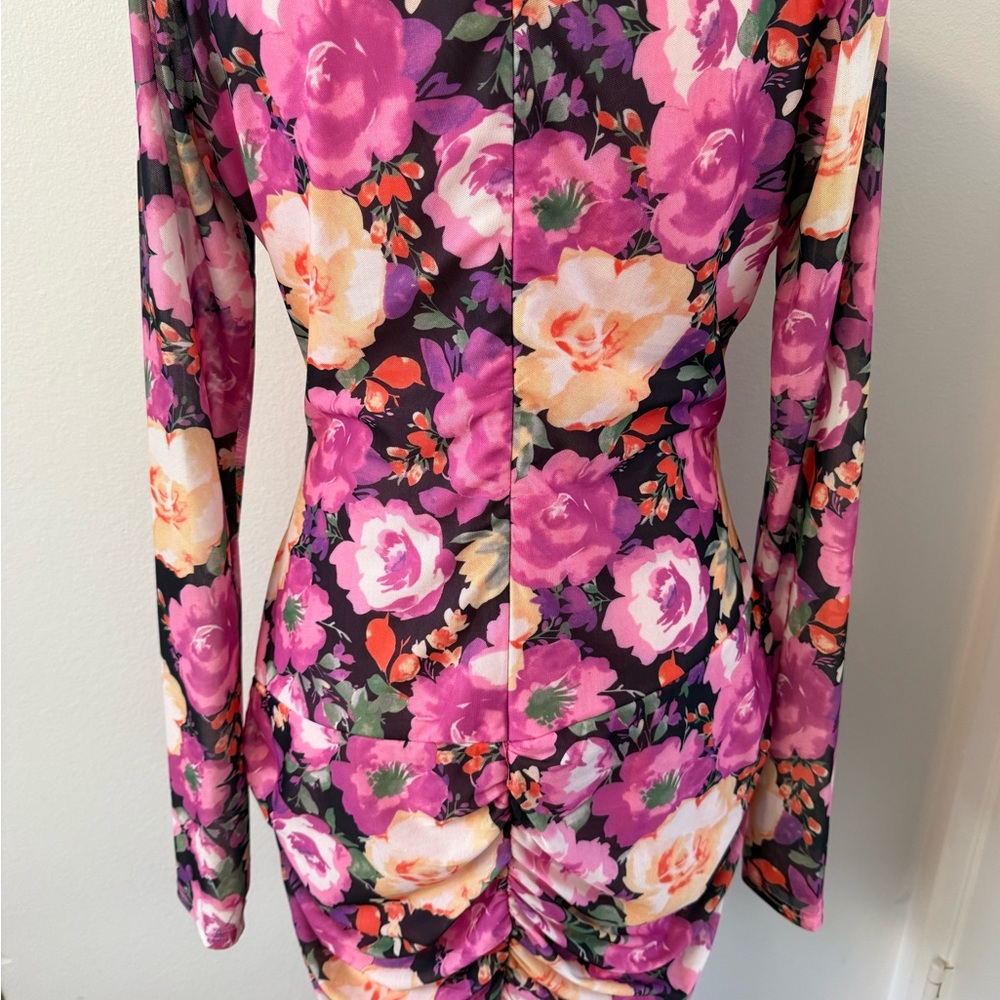 Lulu's Pink Floral Long Sleeve Top - Picture 4 of 5